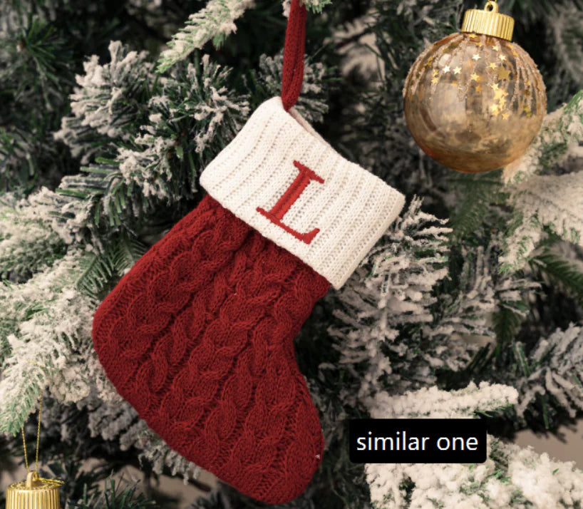 Knitted Christmas Letter Socks